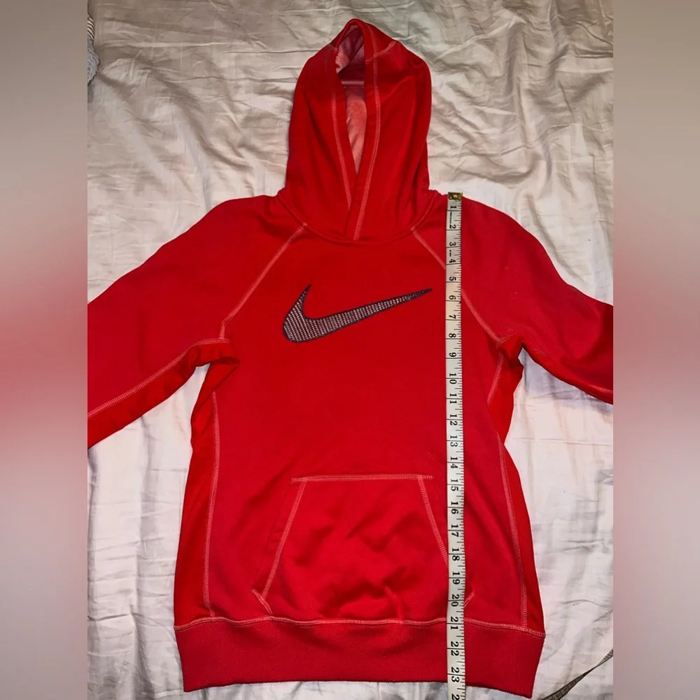 Nike Red & Black Logo Hoodie Size S